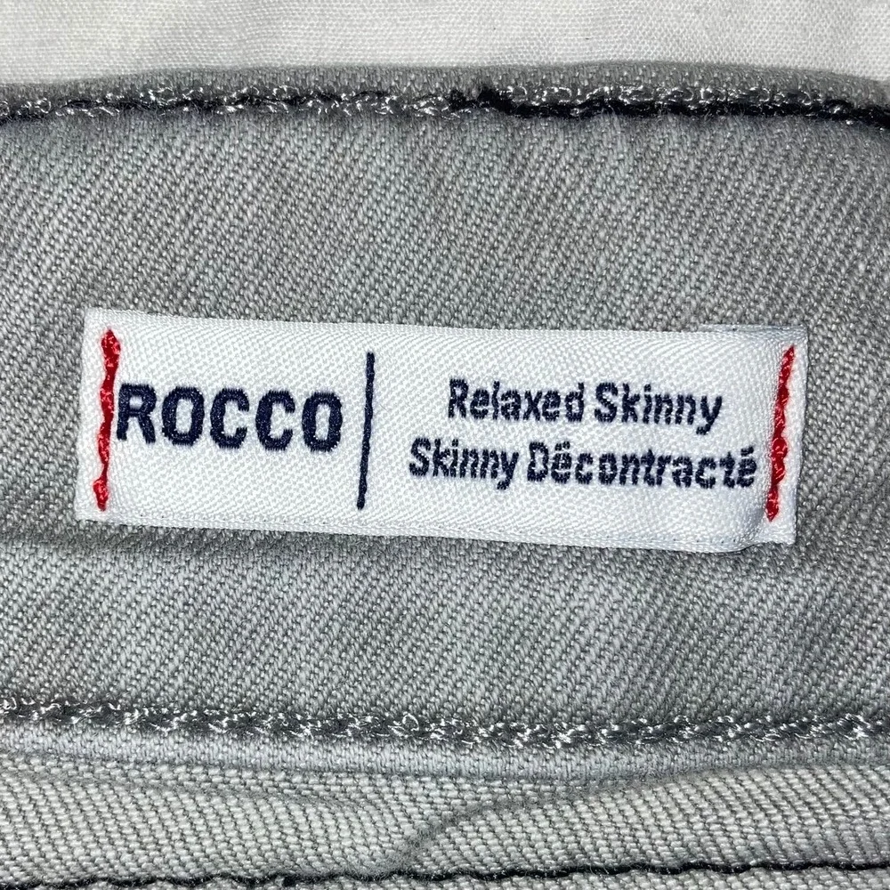 True Religion Jeans Mens 44x32 Rocco Relaxed Skinny Streetwear USA Pale Grey